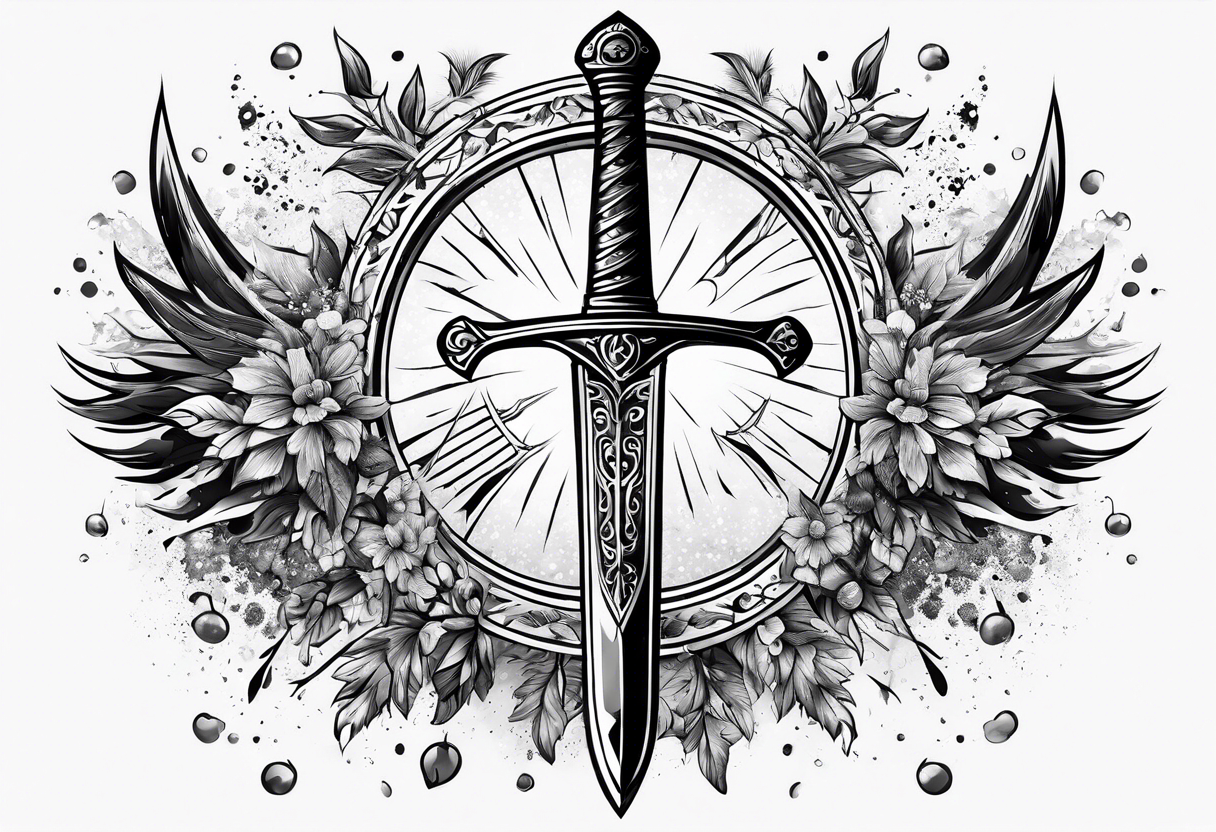 snow falling on swords tattoo idea