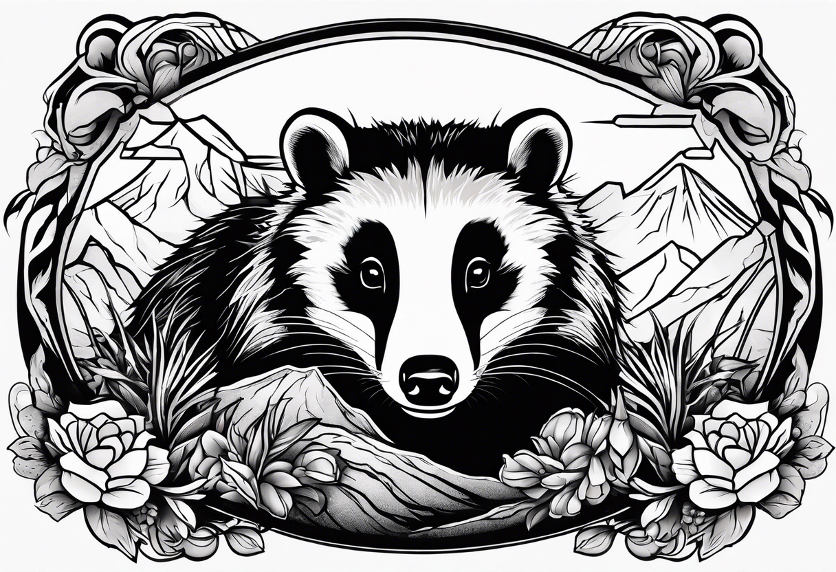 Feral badger tattoo idea