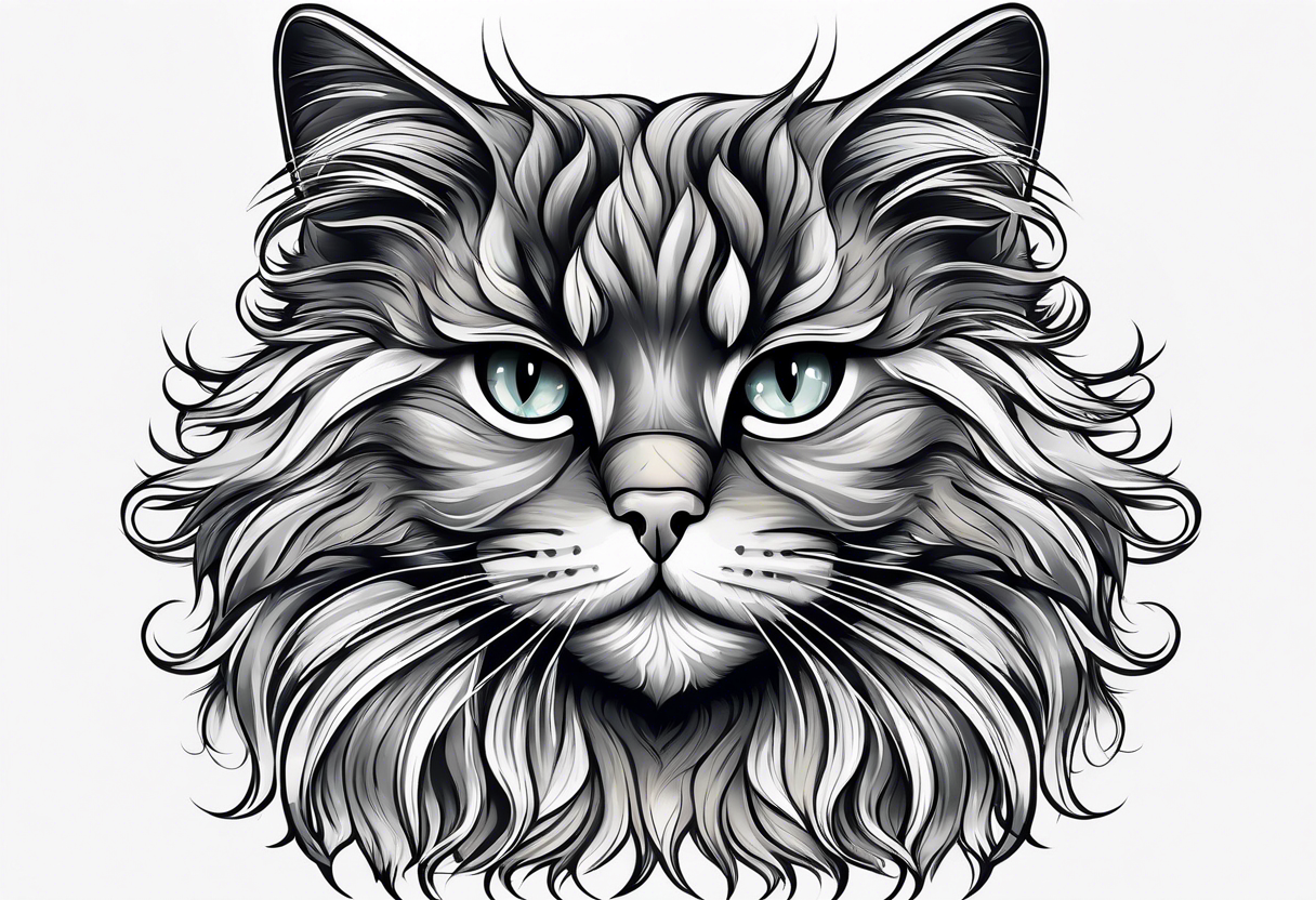 Native Inspired Cat Face Tattoo Design – Tattoos Wizard Designs