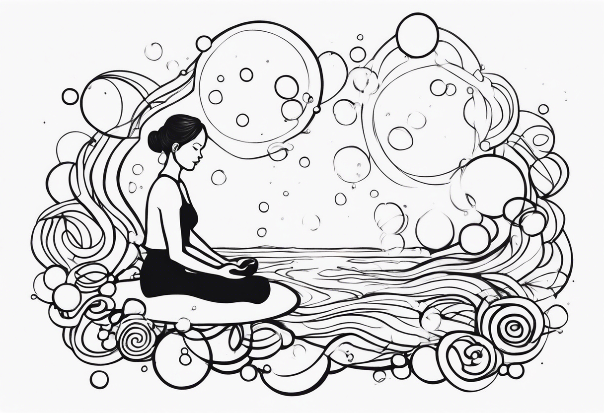 Meditation and bubbles tattoo idea