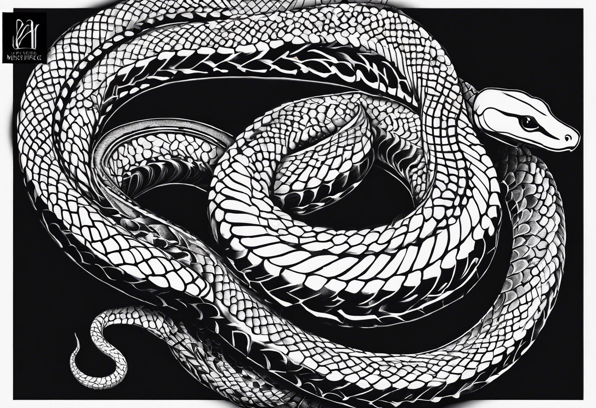 Snake biting its own tail tattoo idea