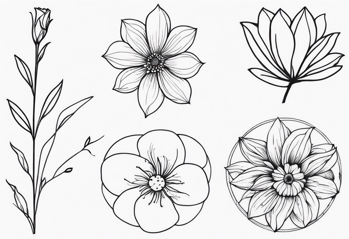 small minimalist flower tattoo arm tattoo idea