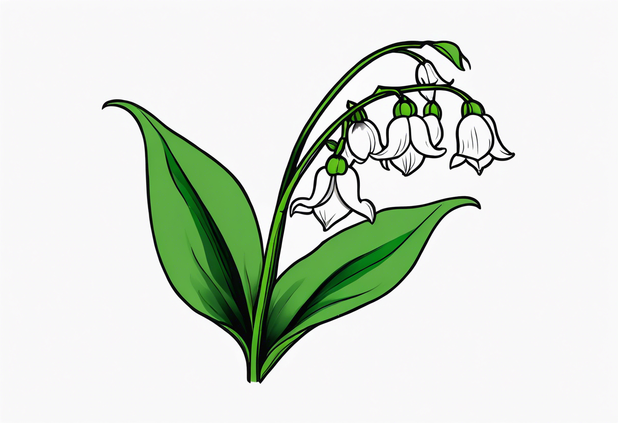 Neo traditional lily of the valley tattoo idea