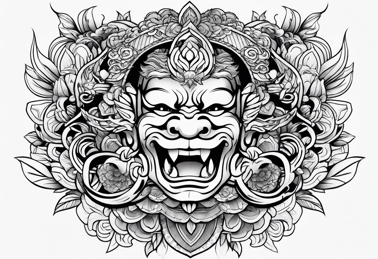 Vietnamese traditional inner bicep tattoo idea