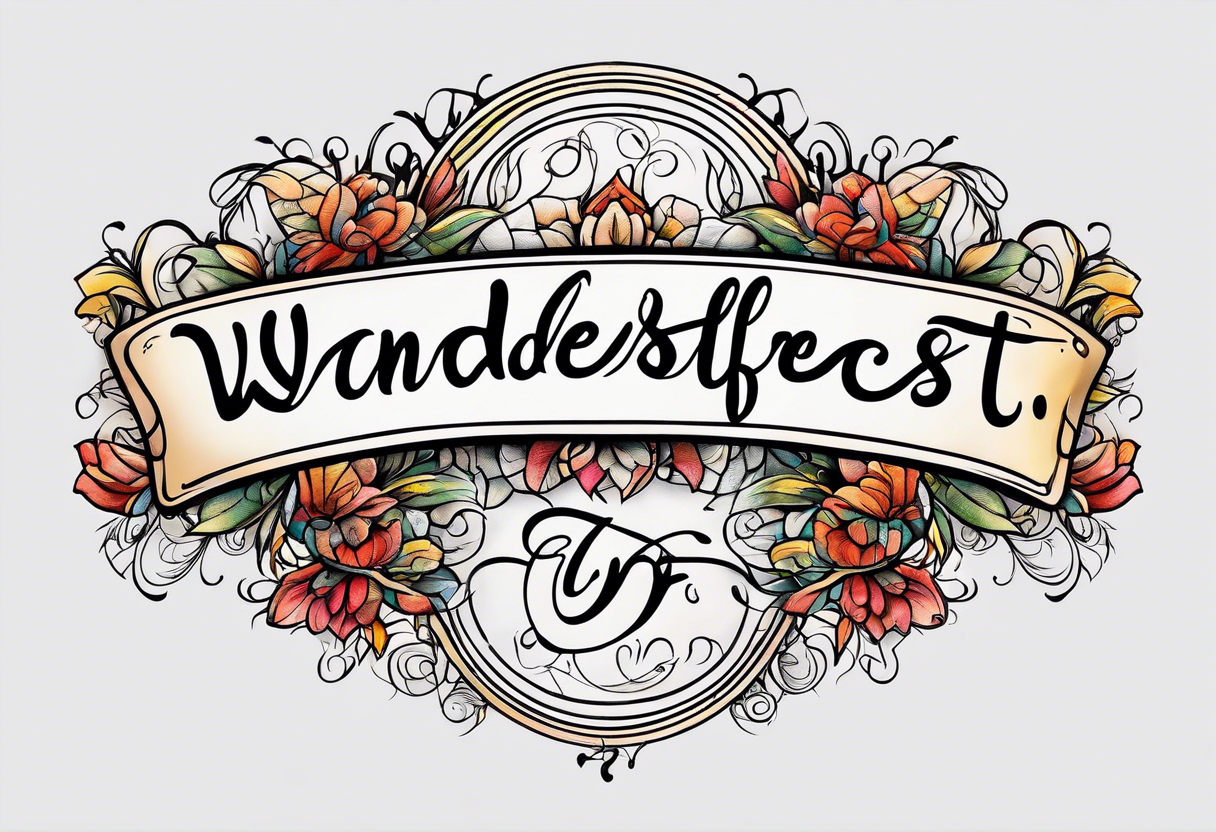 Spell out the word wanderlust in cursive tattoo idea