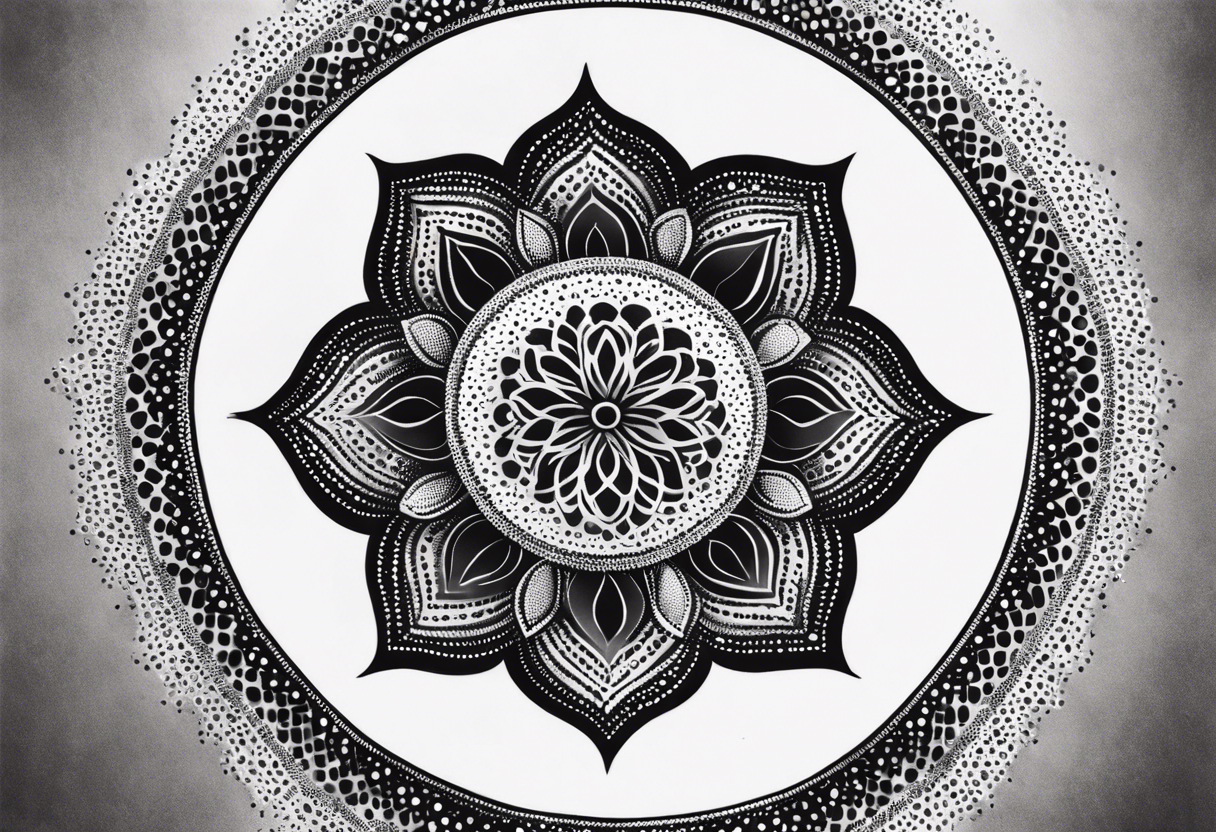 A feminin mandala with simple dit chain tattoo idea