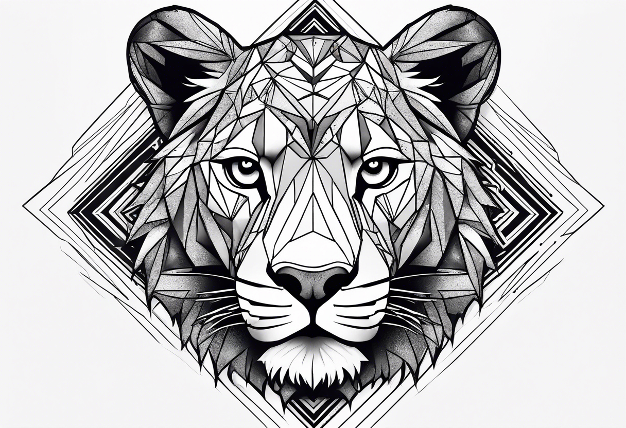 diamond in a lioness tattoo idea