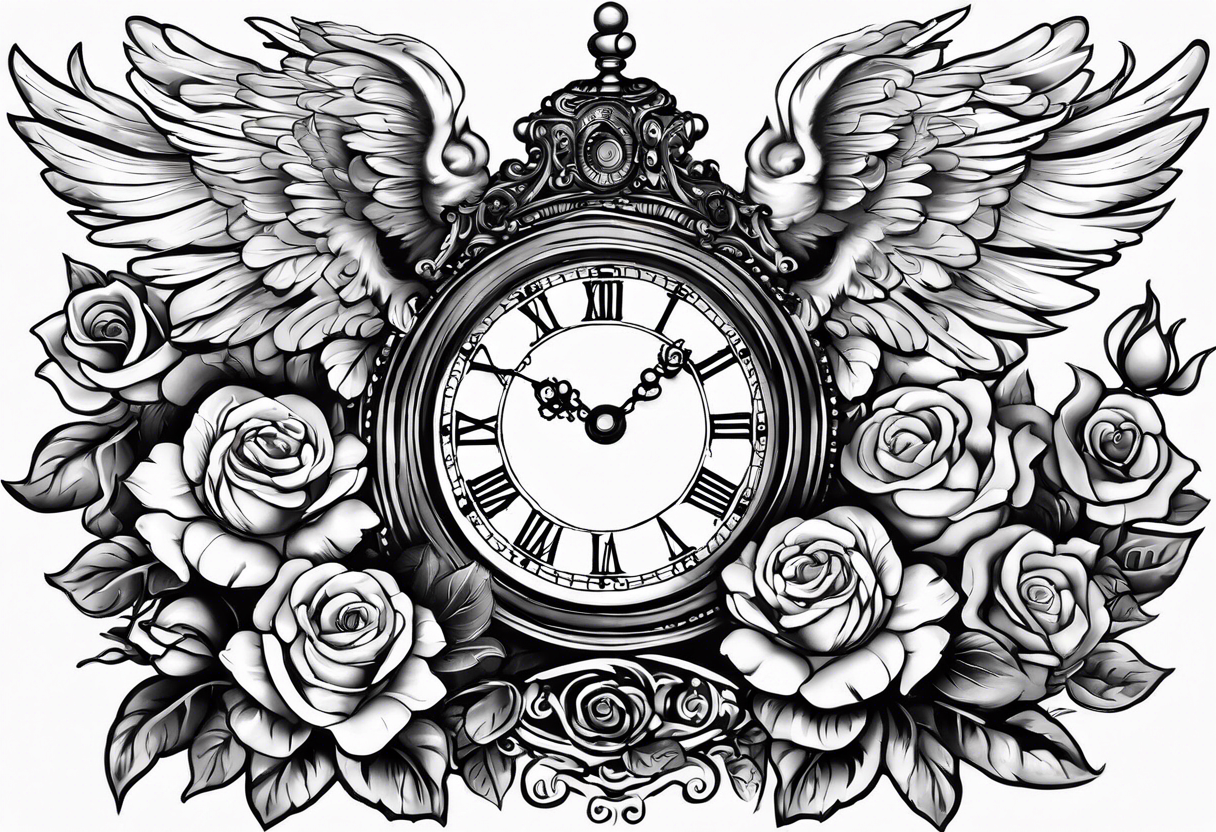 Clock and Compass Tattoo Designs