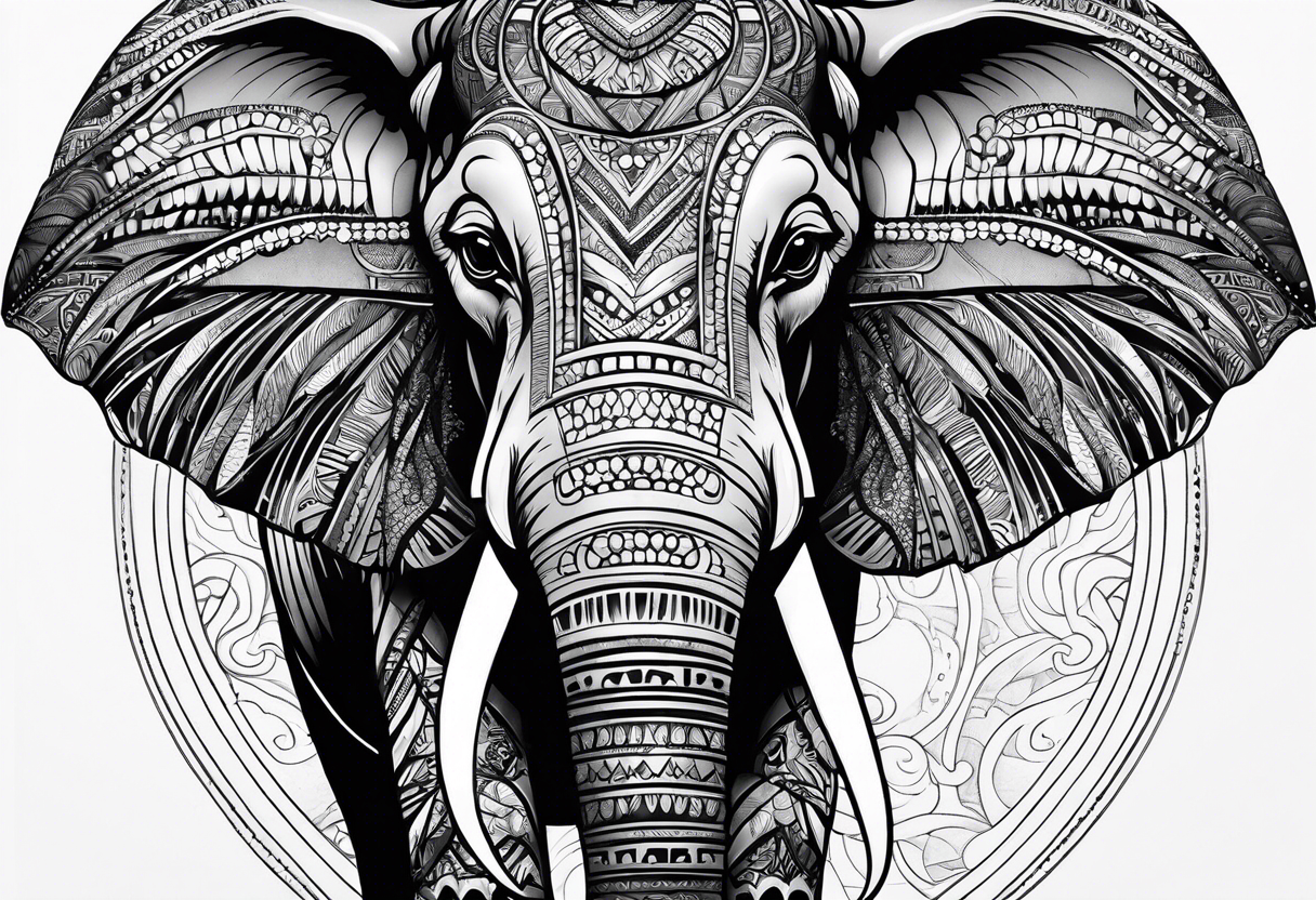 African elephant tattoo idea