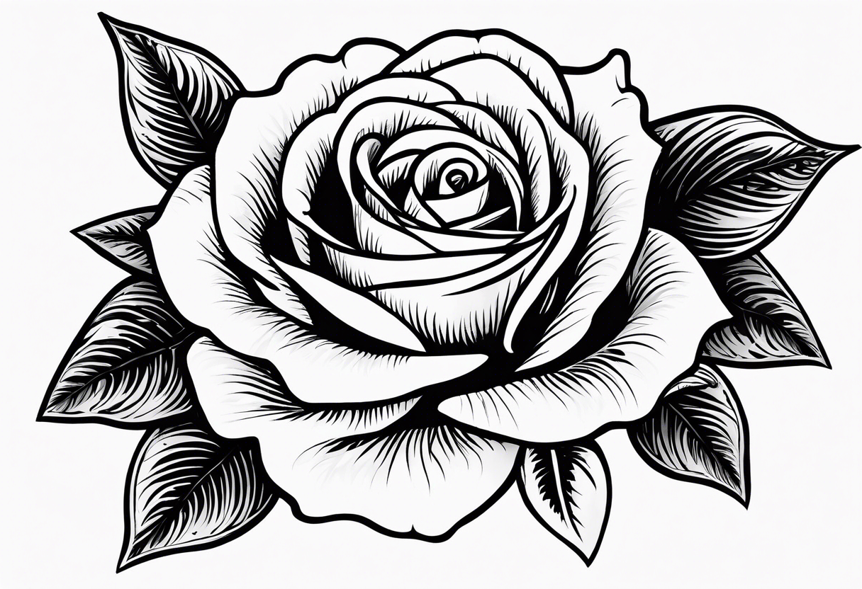 Rose and the inscription 1995 below tattoo idea