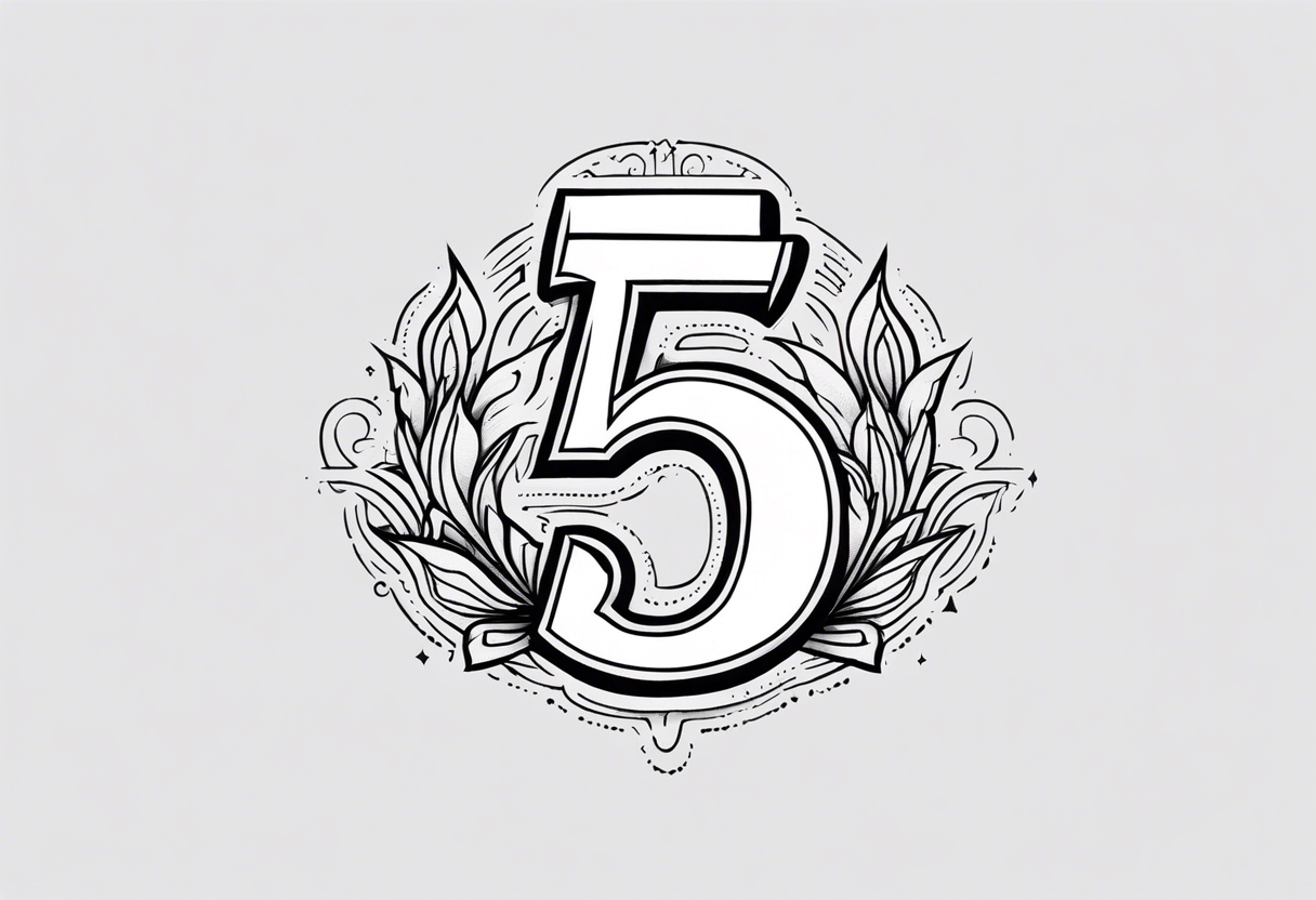 the number 5 tattoo idea