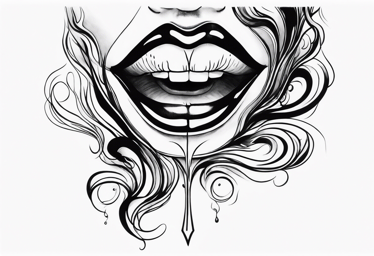 Draw me a mouth with smoke coming out of it tattoo idea