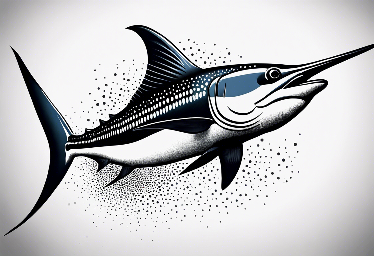 Marlin jumping tattoo idea