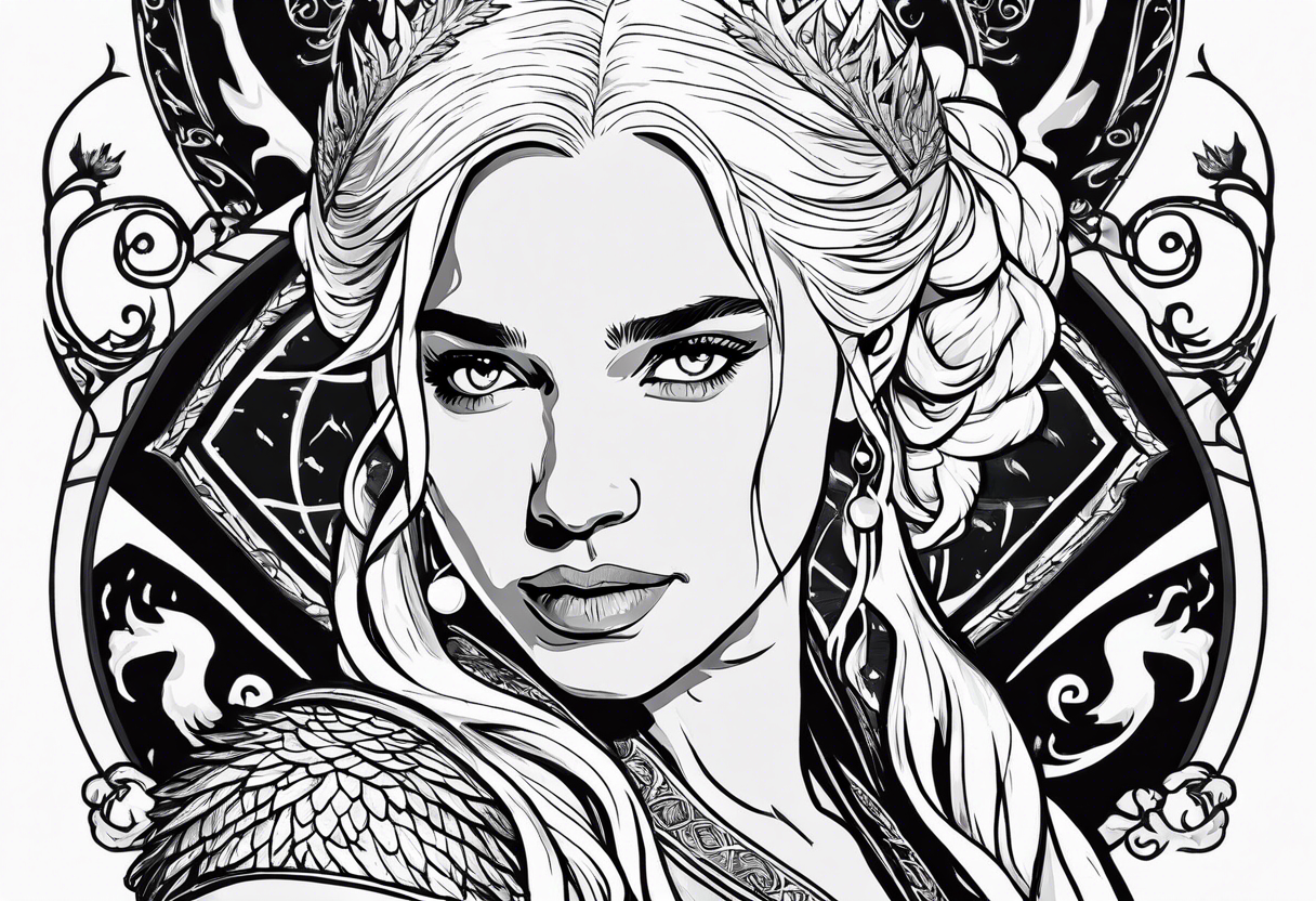 game of thrones daenerys drawn as by tim burotn tattoo idea