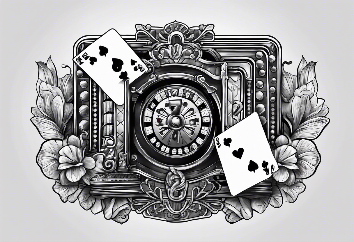 luck number 7 poker machine tattoo idea