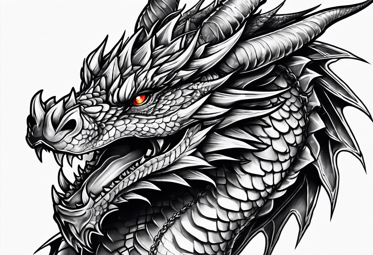 dragon with armor tattoo idea