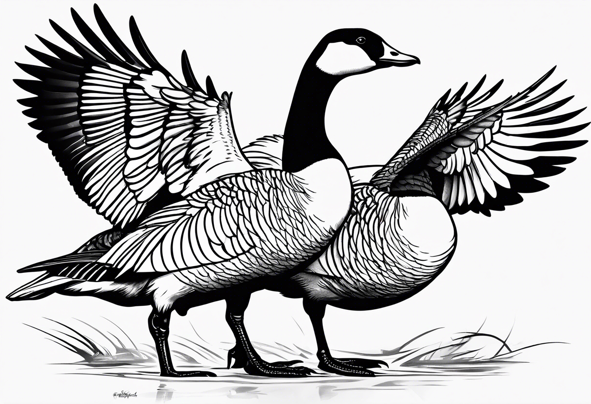 canadian goose fighting tattoo idea