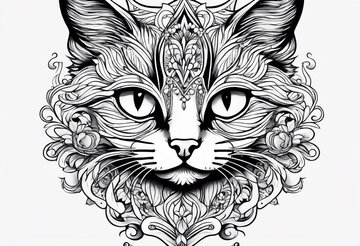 À small orange and white cat tattoo idea