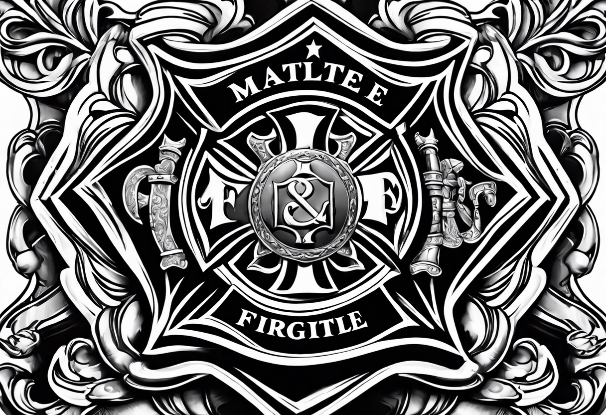 Maltese cross firefighter tattoo idea