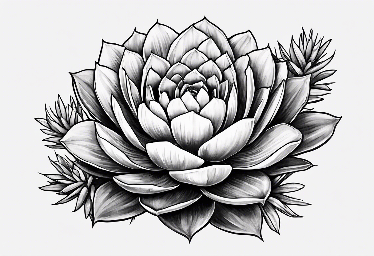 Mexican Desert flora succulents and cactus tattoo idea