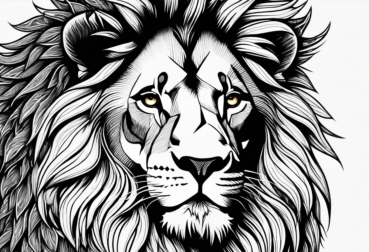 a psychedelic lion tattoo idea