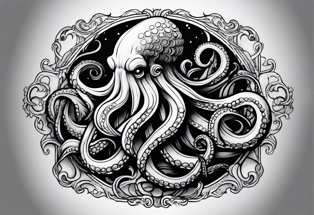 kraken with tentacles tattoo idea