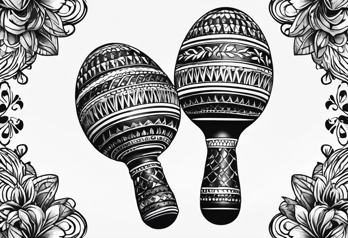 Two Cuban shaking maracas. tattoo idea