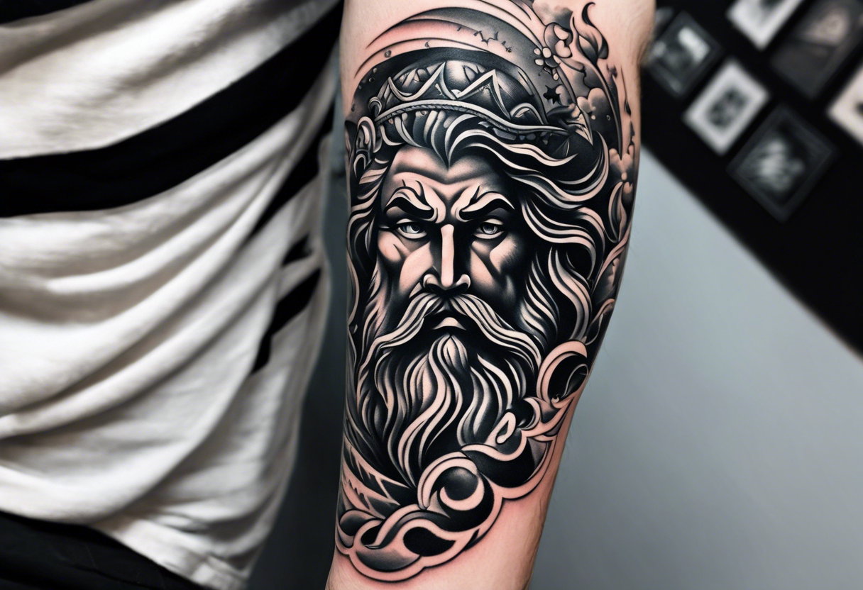 My Poseidon sketch for my Greek Gods tattoo sleeve - 9GAG