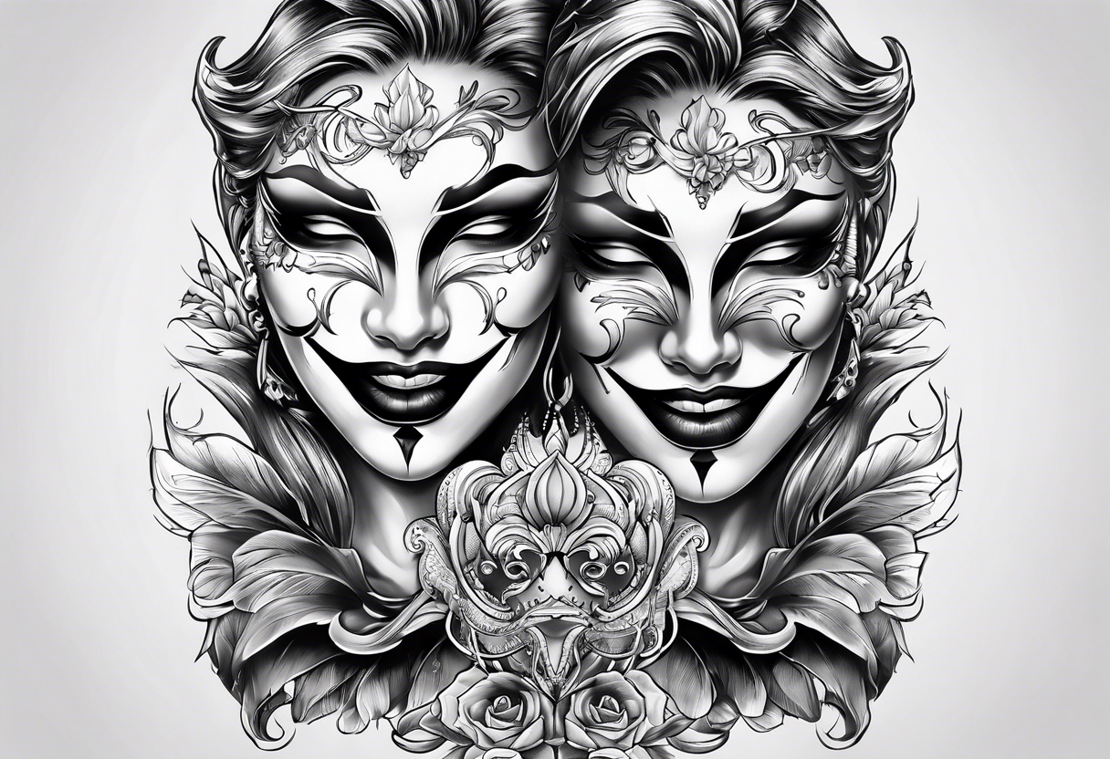 Tattoo uploaded by Nikolai Marinov • Greek Theater Masks • Tattoodo