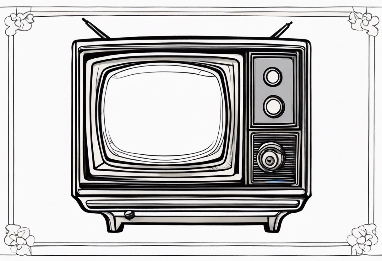 retro television set tattoo idea