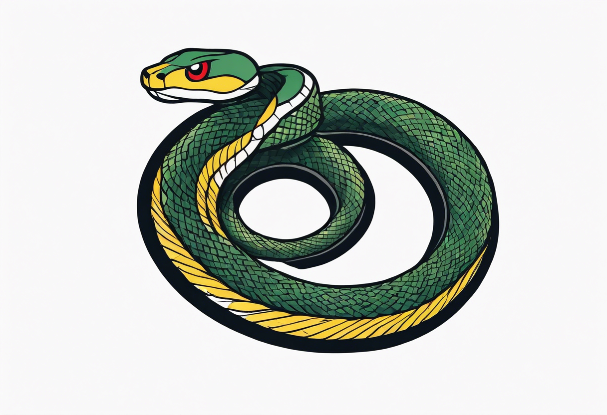 snake fast slithering from above simple tattoo idea