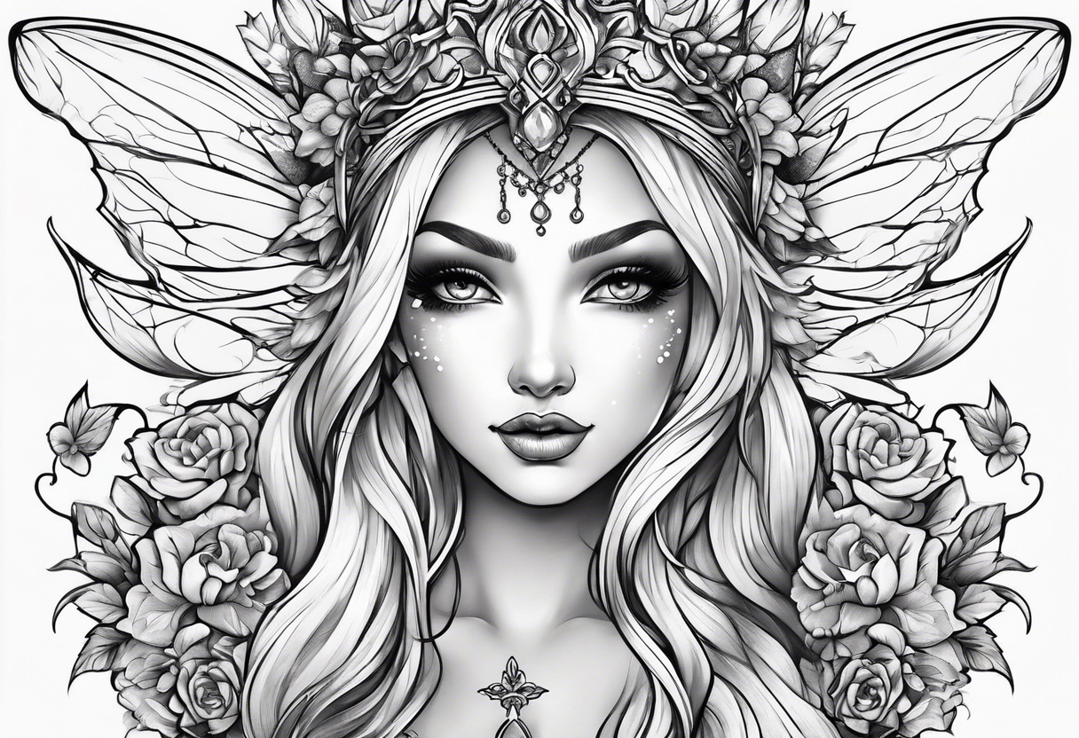 Full body small fairy mythical tattoo idea