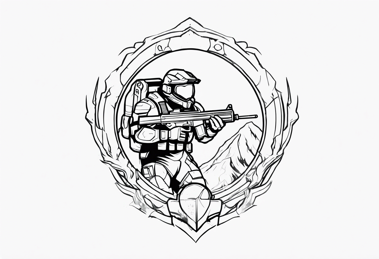 Halo 3 Marine reaching for the sky tattoo idea tattoo idea