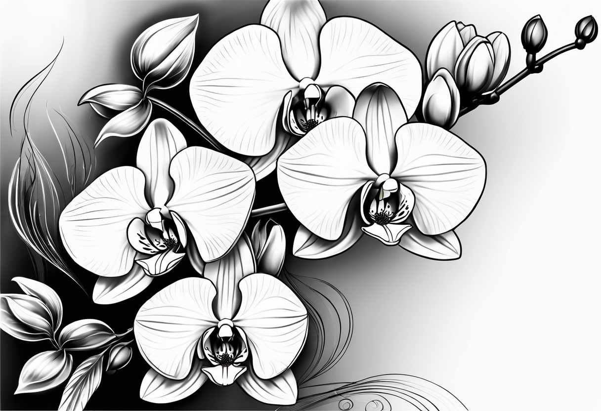 a beautiful outline illustration of orchid. flower hand drawn illustration  collection for floral design. an element decoration for wedding invitation,  greeting card, tattoo, etc. 4735468 Vector Art at Vecteezy