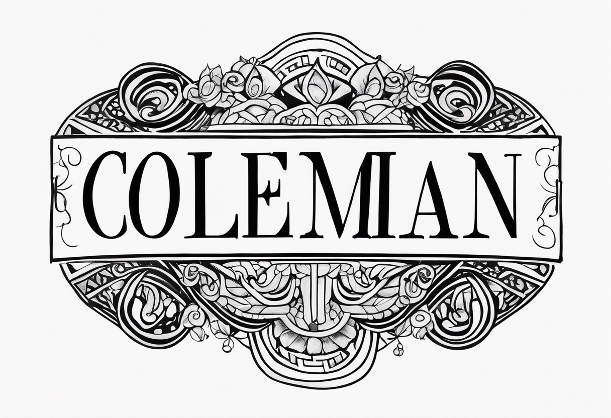 the word coleman in greek font tattoo idea