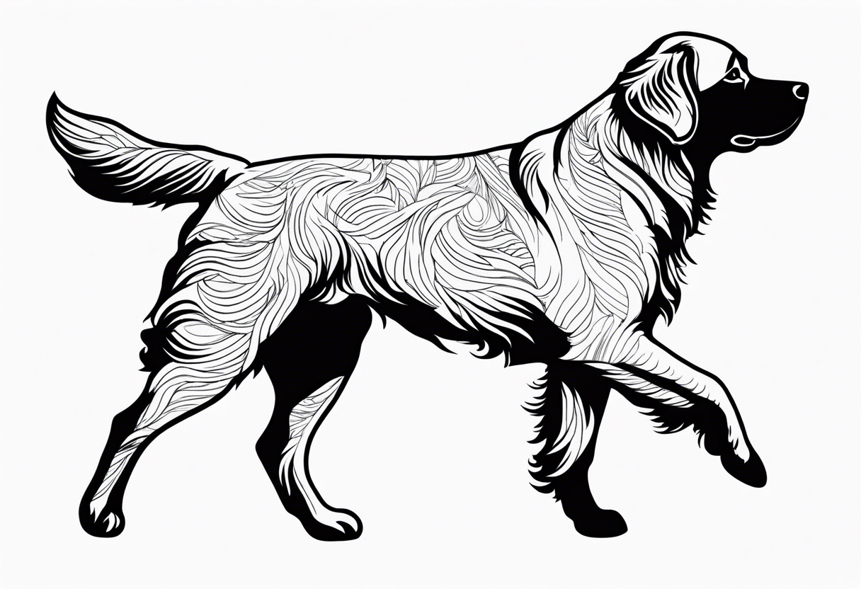 a golden retriever in plain white karate gis tattoo idea