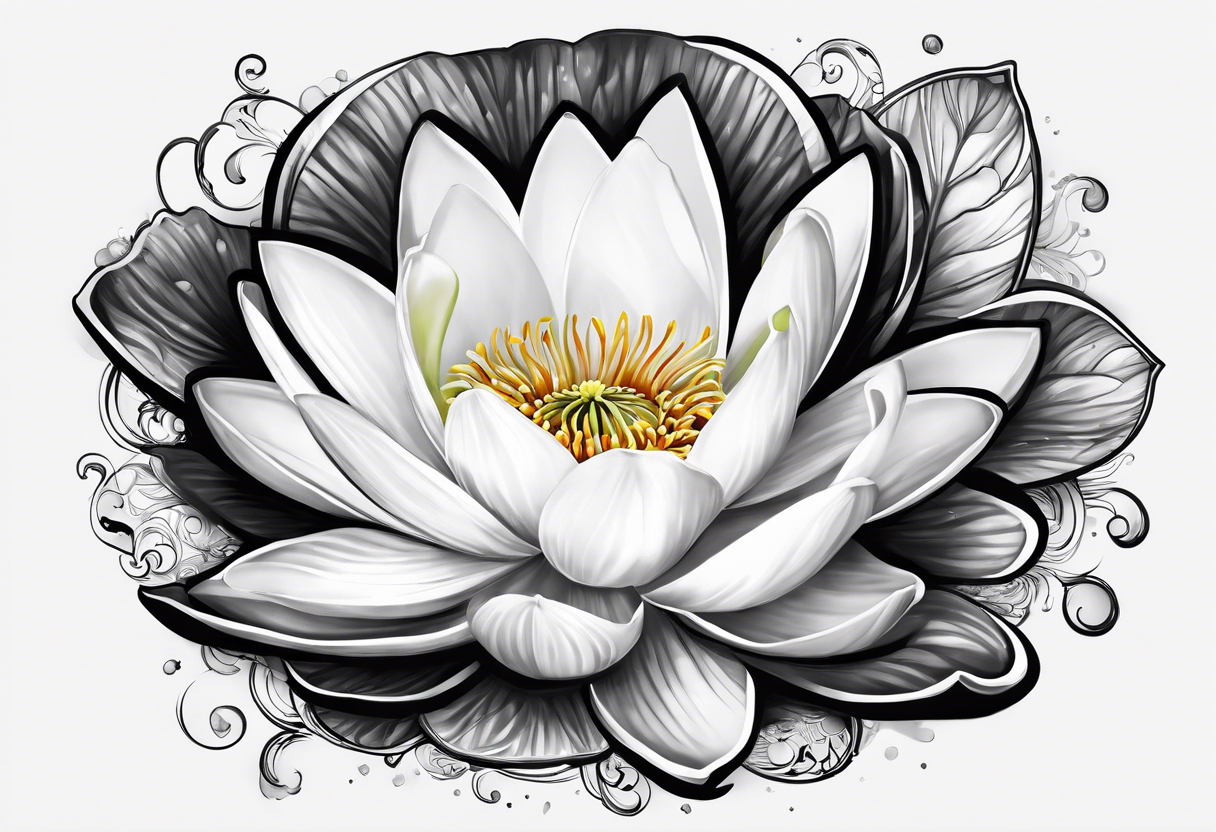 À water lily with Ali written in it tattoo idea