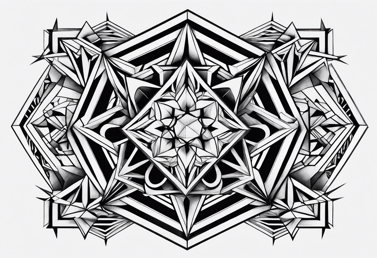 6 sided 3D geometry tattoo idea