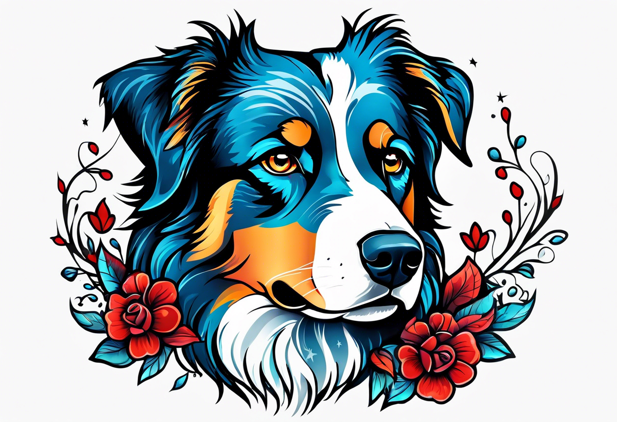 Blue Merle Australian shephard tattoo idea