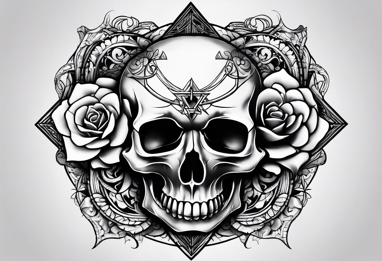 Pink Floyd skull rose tattoo idea