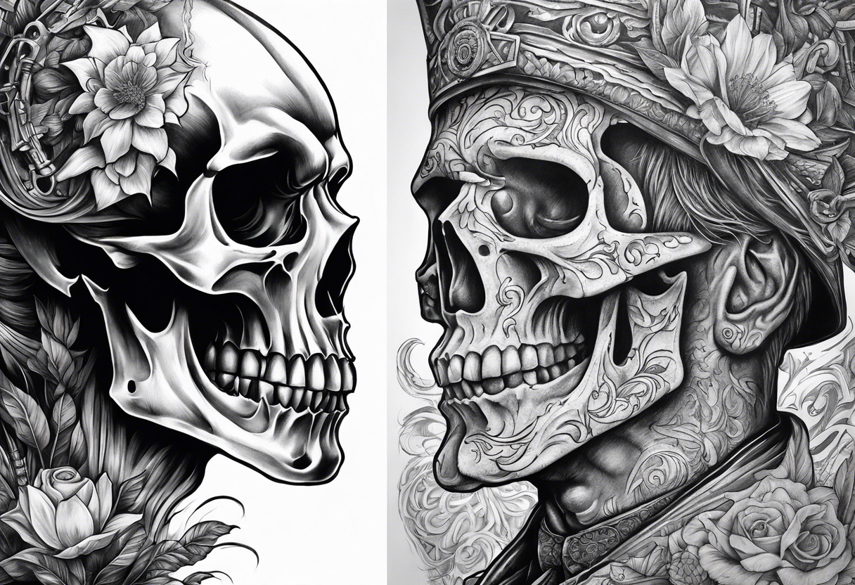 War between life and death tattoo idea