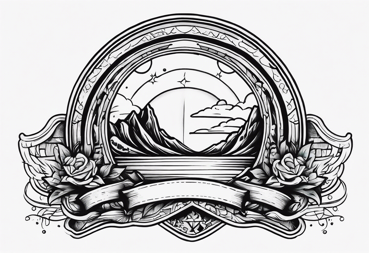 ARCHED BANNER tattoo idea