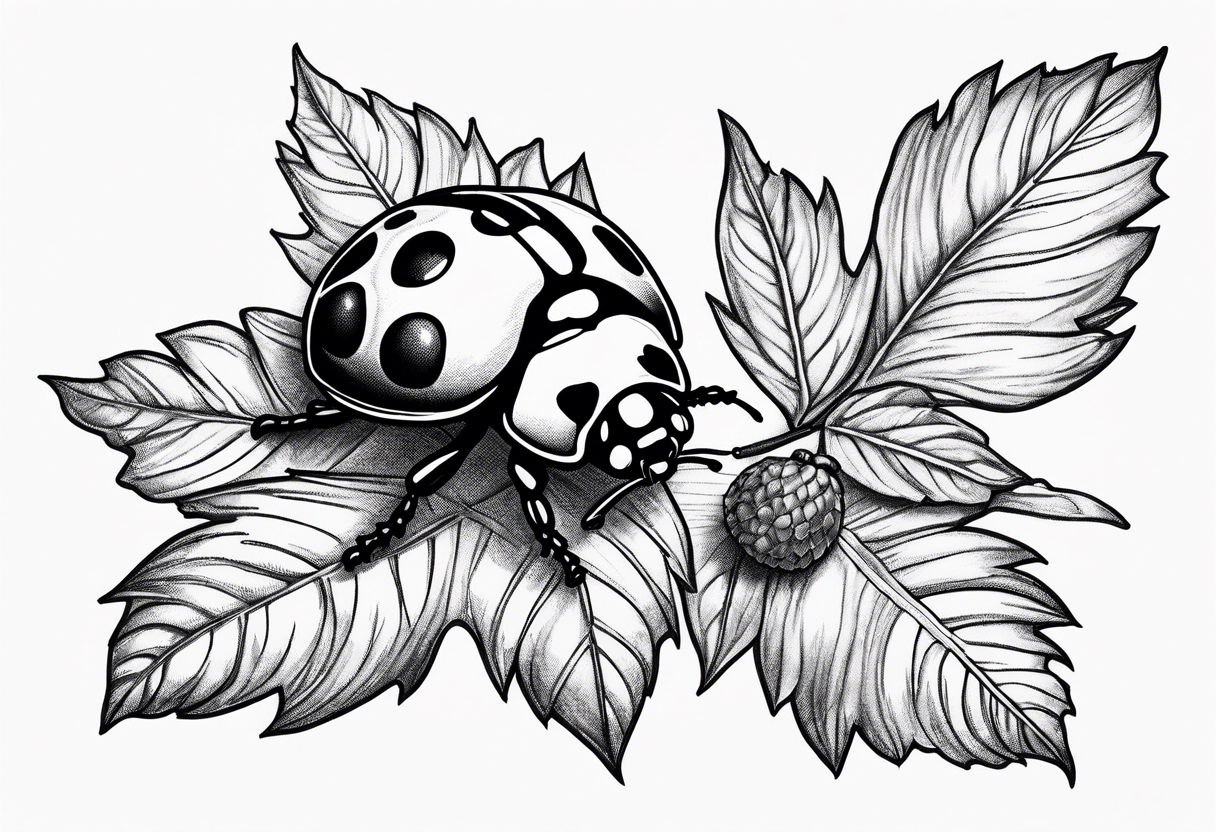 Acorn and ladybug tattoo idea