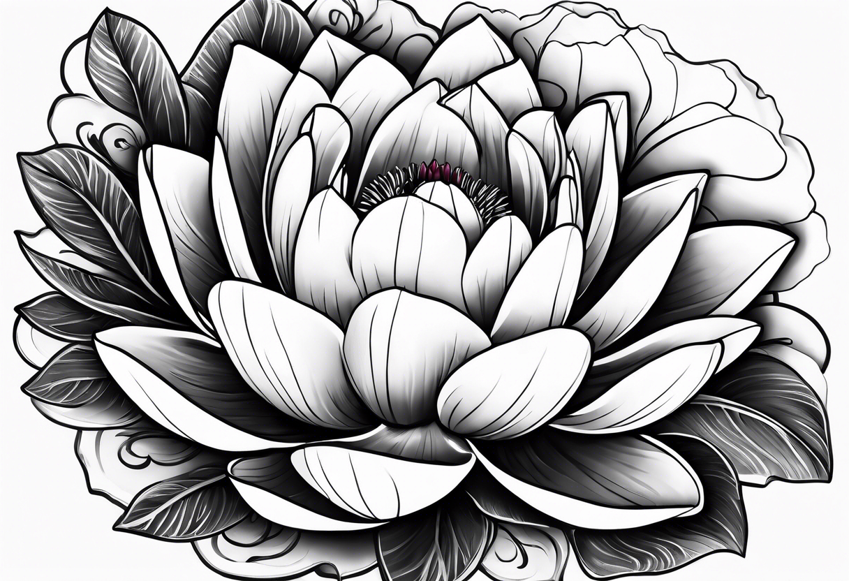 One water lily flower and one tulip tattoo idea