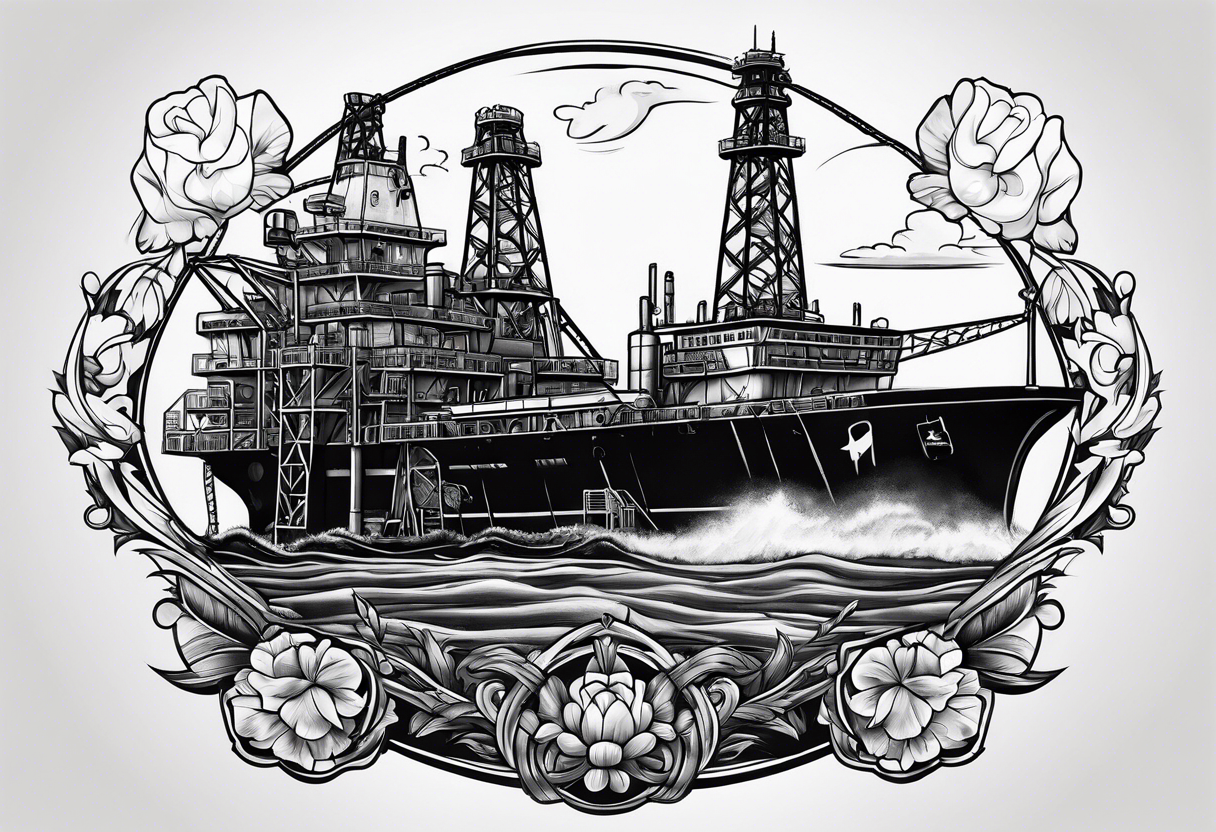 Texas, oil rig,  clover tattoo idea