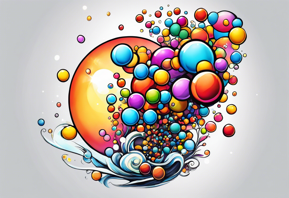 Big Bubbles floating up into the sky tattoo idea