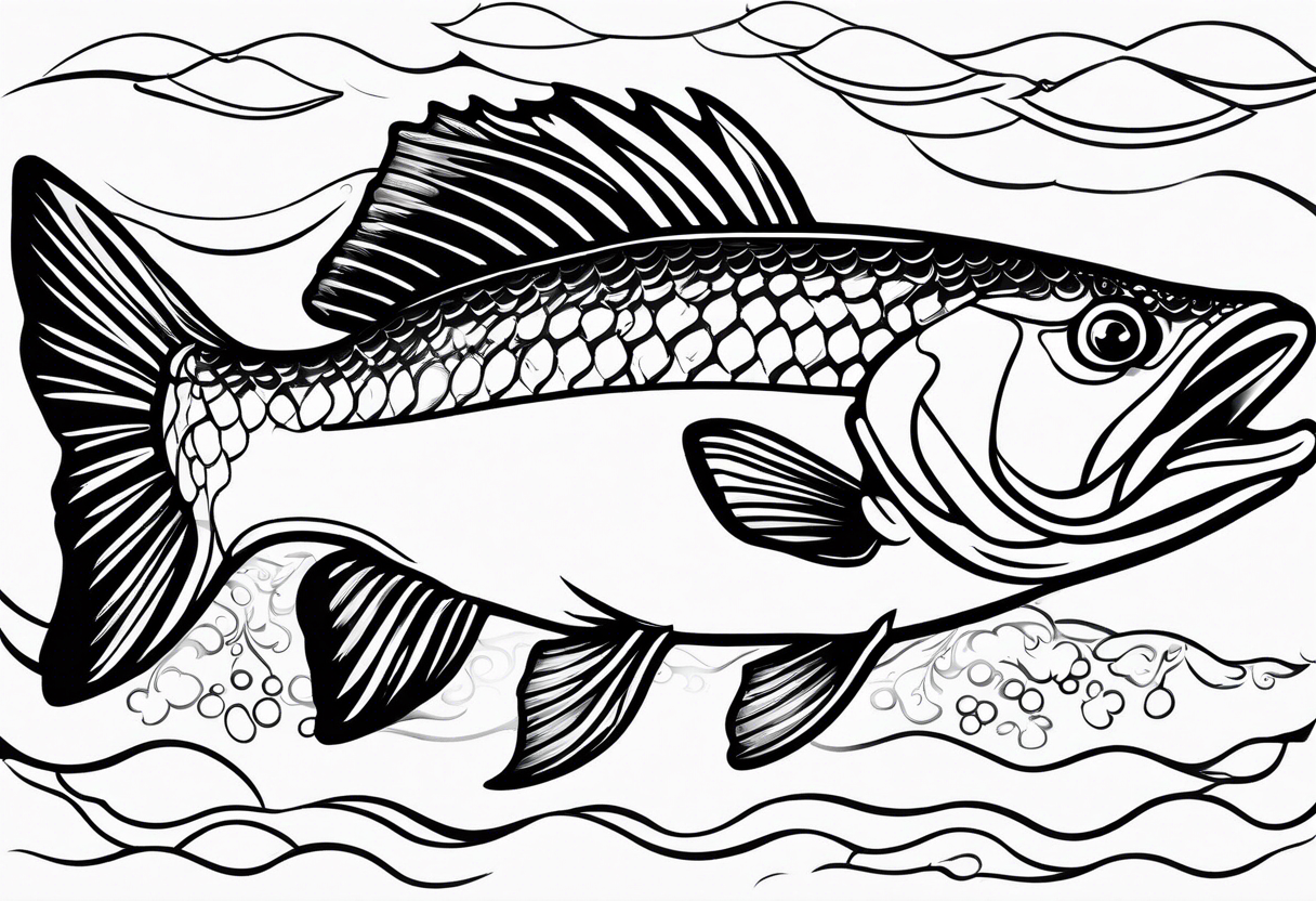 outline walleye simple small no scales tattoo idea