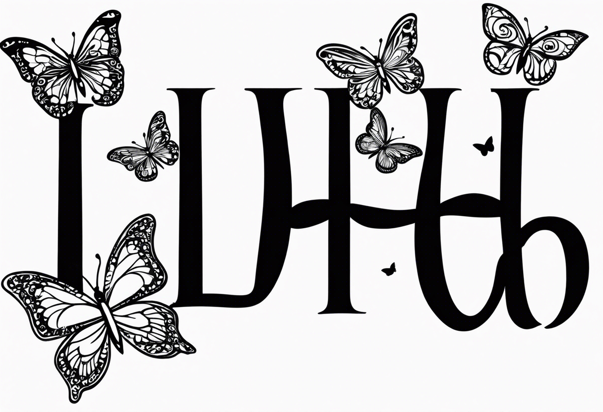 My'Liah name with butterflies tattoo idea