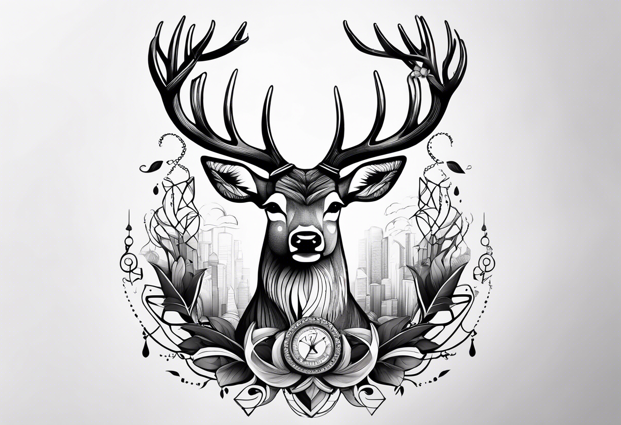 mathematical deer tattoo idea