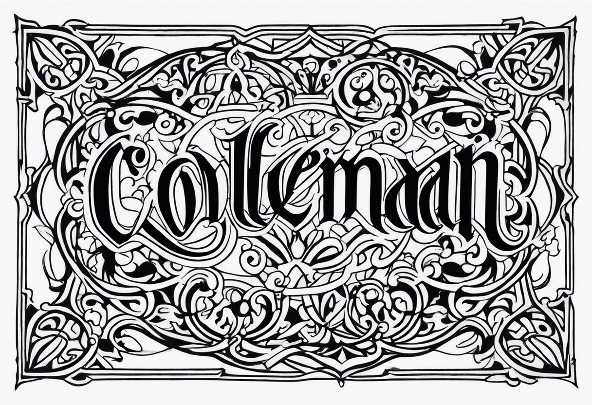 the word coleman in old english font tattoo idea